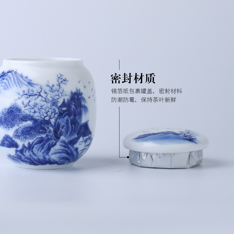 Poly real view jingdezhen porcelain ceramic mini caddy fixings hand - made seal pot tea accessories small portable travel