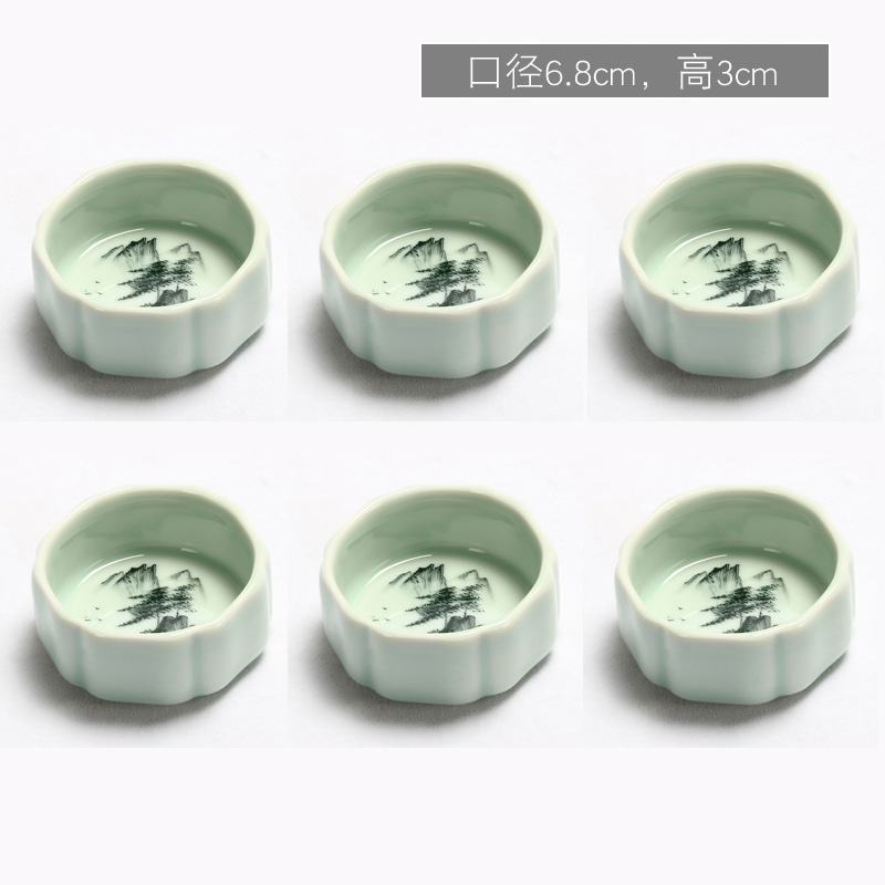 Hand - made kung fu tea set size 6 pack with the personal special celadon ceramics tea sample tea cup