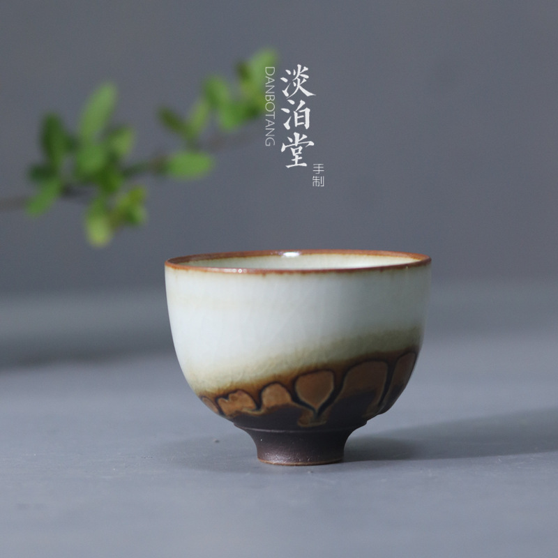 Poly real scene color glaze up master cup sample tea cup single CPU open piece of ceramic tea set cups wild wood'm tea set