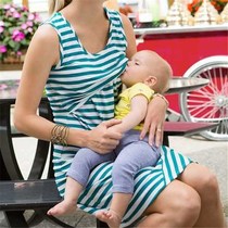 Breastfeeding skirt with striped women dress Breastfeeding skirt women