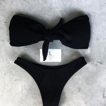 Europe Express ebay Amazon Explosive Sexy Solid Color Bandeau Swimsuit Bikini