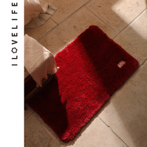 Happy word wedding bathroom non-slip Mat toilet door mat home toilet non-slip New Chinese red absorbent carpet