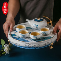 ZYRODIA minimalist ceramic Gongfu tea suit home Chinese tea teapot tea ceremony tea art wedding gift-giving