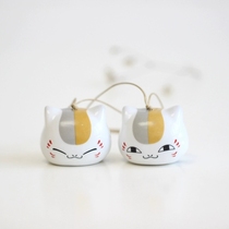 Cute anime handmade ceramic cat teacher wooden fish bell bag pendant fashion popular student couple gift