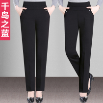 Middle-aged mother pants children Spring and Autumn straight trousers elastic loose middle-aged womens pants autumn and winter velvet cotton pants