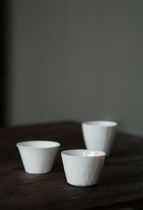 Lanting Melon White Series Knife Cut Cup Handmade Ceramic Tea Cup Wine Glass Wine Tasting Cup Smelling Cup Master Cup 30ml