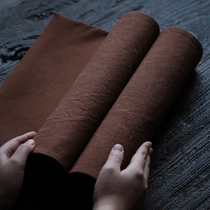 Persimmon-dyed tea table cloth Hand-woven tea table flag tea mat tea cloth tea flag hand-sewn tea table persimmon-dyed tea table flag Hand-sewn tea table persimmon-dyed tea table