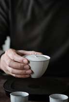 Wu Yiyan Design Powder Guide Cover Bowl Cover Cup Tea Tea Full Handmade Pull Blank Pottery Clay Make-up Earth Stem Textured Texture