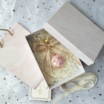 Hand bow ball gift box Gift box set ins Cold wind Marble Watercolor powder birthday