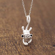 Mori S925 Silver Monkey Live Monthly Women's Nostalgic Fortune Zodiac Monkey Simple and Fashion Perliated Clavieta Chain Mori S925 Silver Monkey Live Monthly Women's Nostalgic Fortune Zodiac Monkey Simple and Fashion Perliated Clavieta Chain