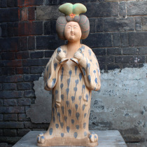 Tang Sancai ceramic fat girl pottery figurines antique collection TV cabinet ladies ornaments home decoration living room study antique