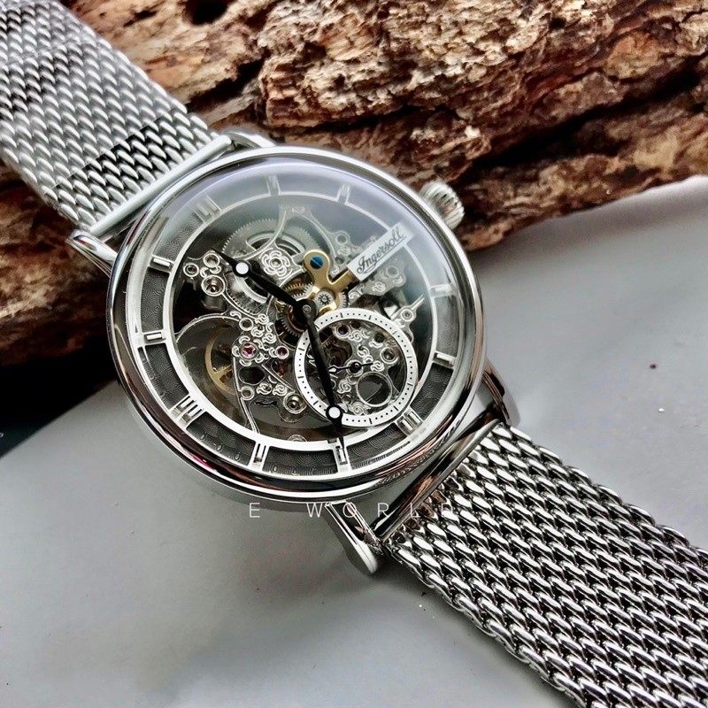 正品代購Ingersoll 英格索爾手錶男錶銀色自動機械手錶I00405B