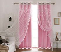 Live solid color double-layer lace custom curtains Net red princess bedroom fresh bay window living room full shading cloth
