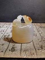 White Jade Medullary Boutique Pendulum Piece Pure Handmade Round Sculpture Newborn Wangcai Snail Handlebar Pieces Shoushan Stone