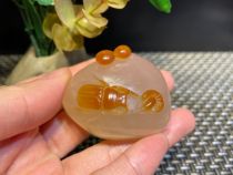 White Jade Medullary small Chicken handlebar piece pure handmade stone Carved Shoushan Stone Hibiscus Stone Original Stone Quality Stone