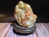 Lao Stone Boutique Pendulum Pieces Foshou Double Full Stone Sculpture Collection Gifts Gift Canon Quality Frozen Ground Shoushan Stone