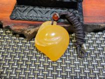 Authentic Indonesian Gold Fields Yellow Sushi Peach Pendant Pendant Round Sculpture Collection Quality Jade boutique handlebar piece