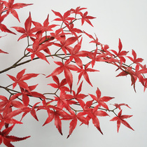 High quality glue simulation red maple leaf big branch glue leaf red maple chicken claw Maple decoration simulation single maple leaf