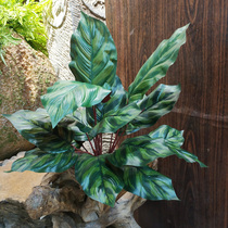 Simulated Peacock leaves bundle of purple gum leaves Peacock leaf green plant decoration for landscape small green plant