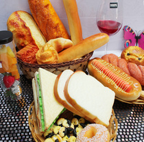 Simulation feel PU bread simulation cake biscuit sandwich model stage photography props window display preschool education