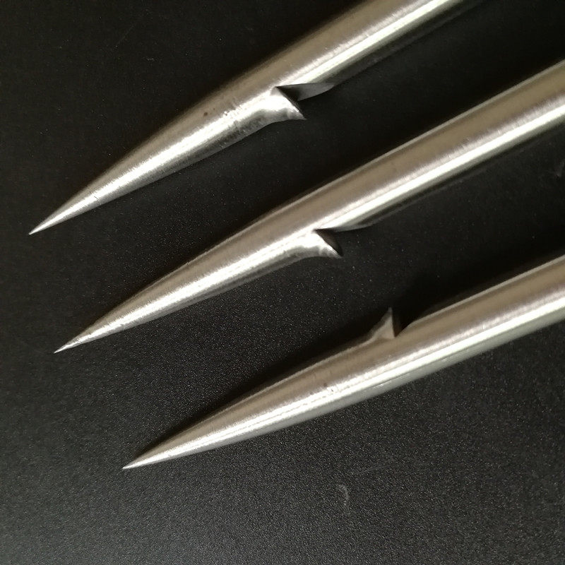 不锈钢海用加长倒刺鱼叉二齿三齿双齿叉头鳝鱼青蛙甲鱼钢叉圆齿