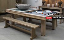 Our explosive recommended HOT Package logistics furniture pool table two-in-one solid wood dining table 2 05 meters Special