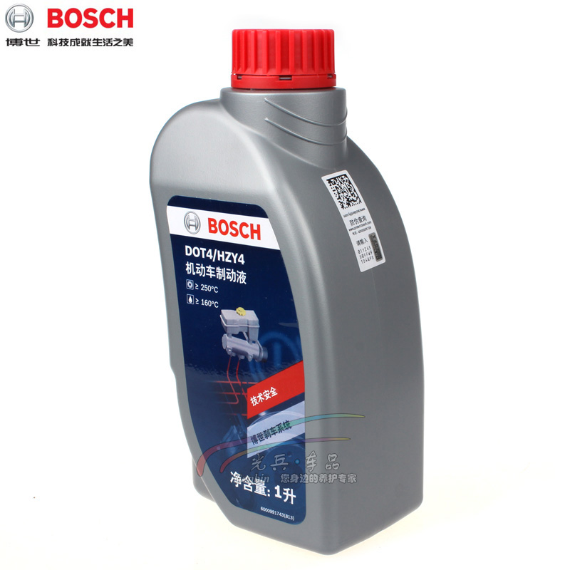 博世BOSCH国产刹车油适用于制动液DOT4 离合器油 1L装带防伪查询