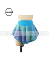 VALEVA figure skating clothing performance training skirt childrens adult womens custom skating skirt rainbow gradient sequins