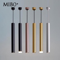 Led restaurant chandelier golden cylindrical slender downlight cash register front desk decoration bar bedroom bedside small chandelier