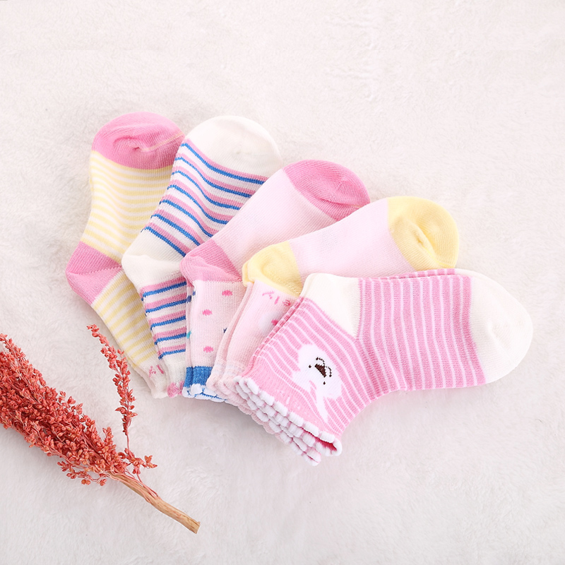 春秋婴儿袜0-6个月新生儿棉袜松口男女宝宝袜子5双装1-3岁儿童袜产品展示图4