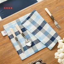 Fabric table mat placemats Western placemats Primary School students lunch foldable anti-hot insulation Plaid modern simple Mediterranean