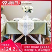 Table flag fabric tablecloth waterproof and oil-proof cotton linen simple TV cabinet square hipster Nordic tea table mat table cloth