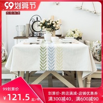 Cloth tablecloth table flag European American cotton linen simple modern rectangular hipster Nordic tea table mat table cloth