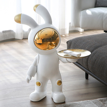 Light luxury space rabbit tray astronaut home living room large floor decoration TV cabinet sofa next to decoration