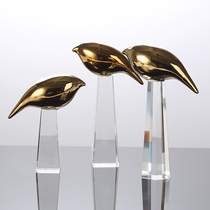 Modern simple bird ornaments creative light luxury home living room TV cabinet office desktop soft ceramic decoration