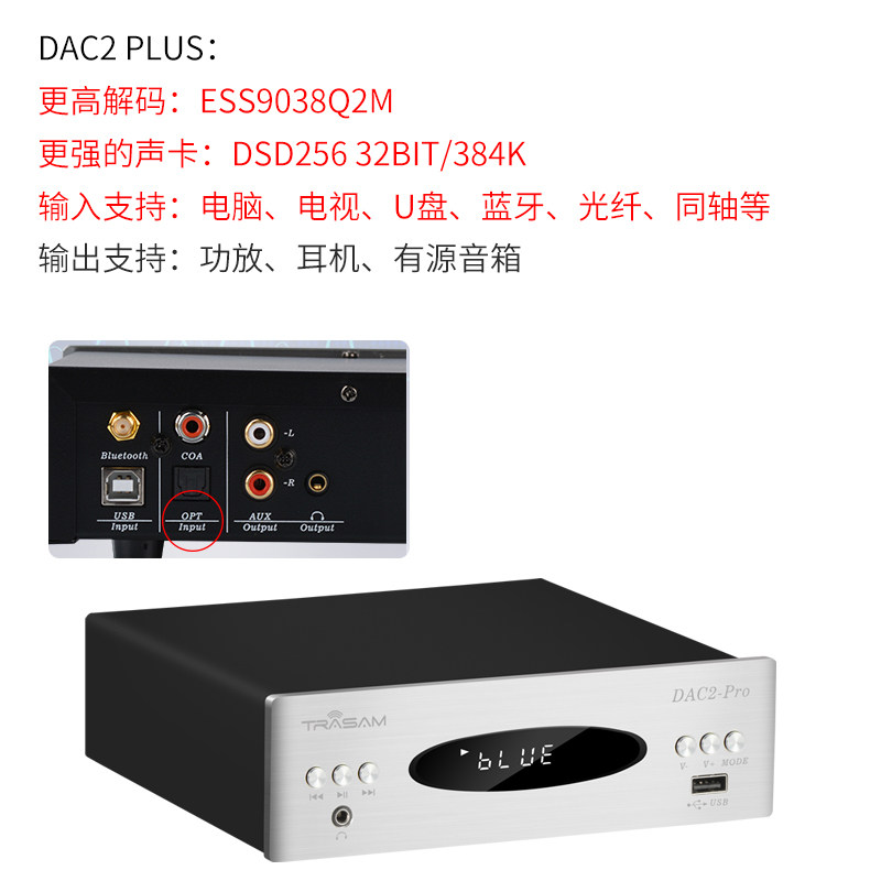 trasam/quantitative dac2pro bluetooth audio dac decoder hifi fever u-disk digital rotary player