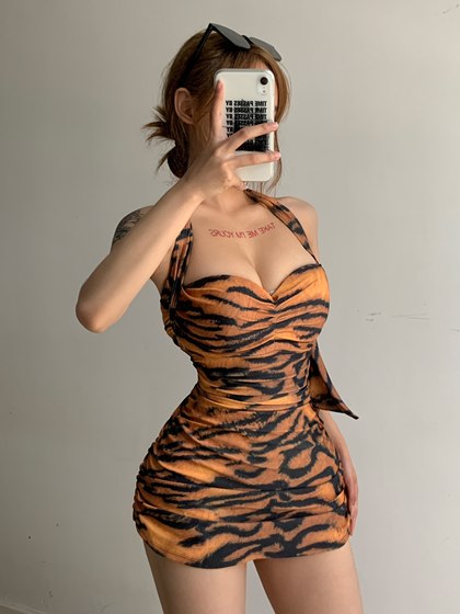 Xiaonan swimsuit slightly fat sexual leopard pattern playful spicy girl dress covering the belly thin hot spring vacation Bikini swimsuit Xiaonan swimsuit slightly fat sexual leopard pattern playful spicy girl dress covering the belly thin hot spring vacation Bikini swimsuit
