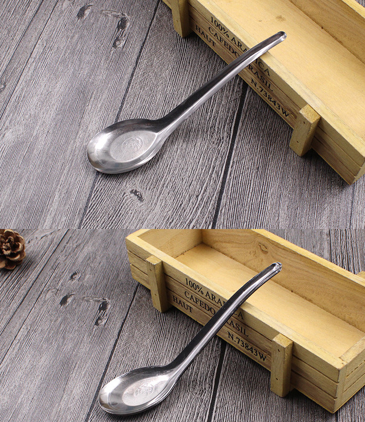 餐厅学校食堂用勺子 长柄勺不锈钢饭店家用学生吃西瓜普通汤勺