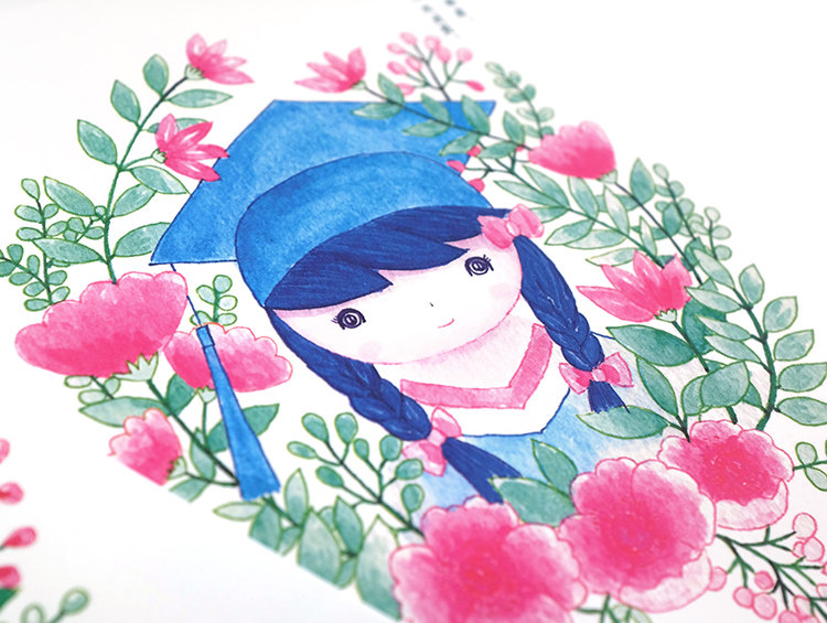 小林创意 原创 手绘 【毕业季】单张明信