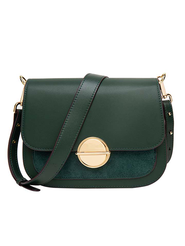 艾尚妮 撞色金属扣斜挎包-潮女种草