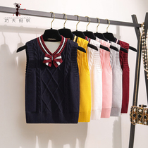 Childrens vest autumn girls jk sweater cotton spring and autumn knitted vest winter academy school style Primary School uniforms