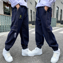 Boy autumn pants big children foreign boy spring and autumn jeans Net red lantern trousers tide S6281