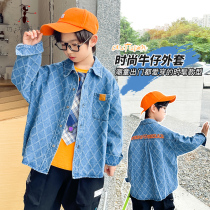 Boys Denim Shirt Spring and Autumn Coats Long Sleeve Top Inch Childrens Tide Shirt Barra BB21389 Barra