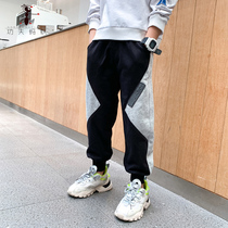 Childrens Pants Spring and Autumn Dress Thin Boys 2021 Spring Boys Sweatpants Big Children Splice Sweatpants ZQZ2101