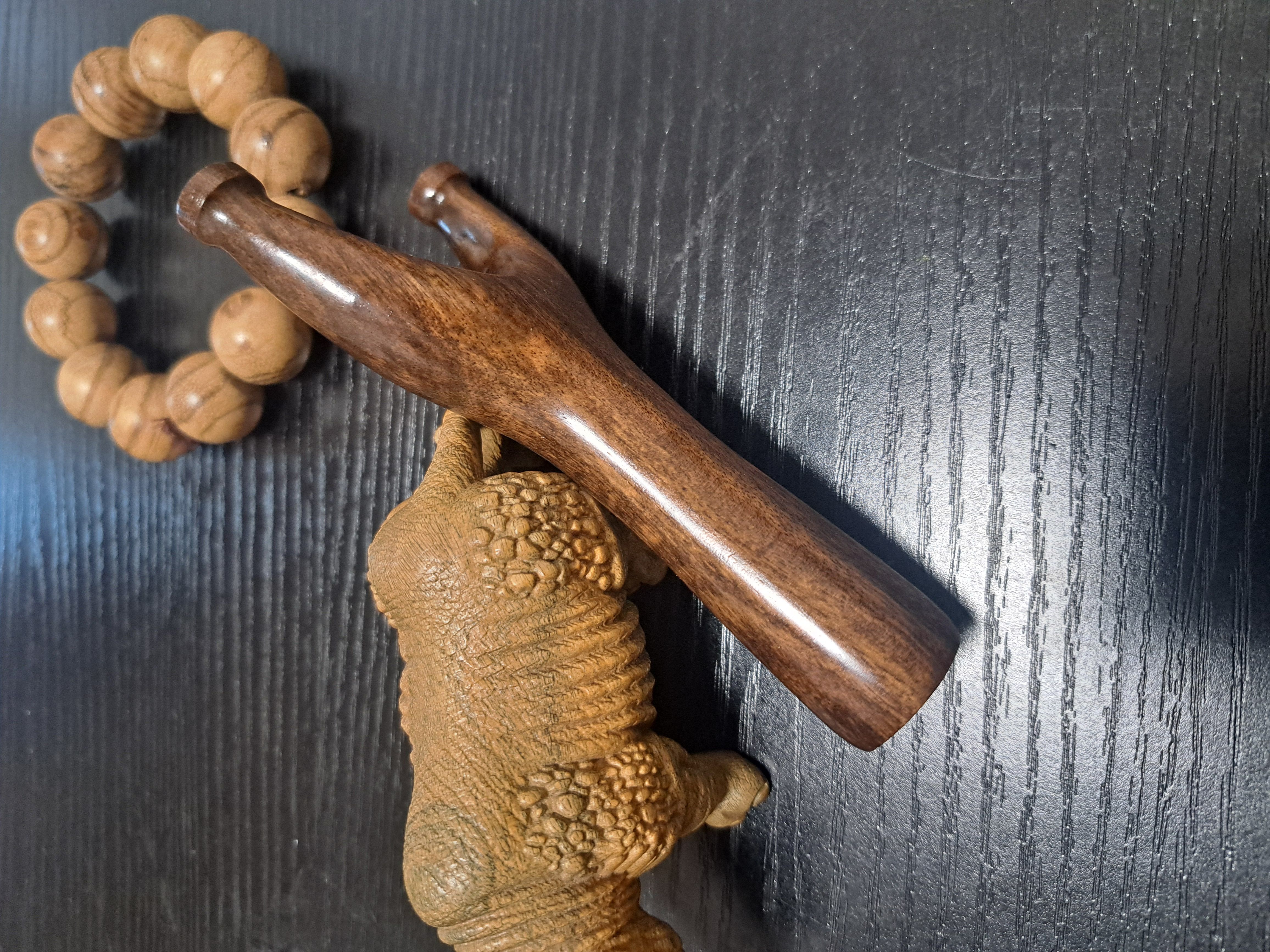 直板小弓门65飞虎叉弹弓经典户外精准弓型黑檀老料实木弓手原木弓