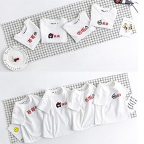 Parent-child summer pure cotton T-shirt high-end embroidery a family of three or four short-sleeved baby year-old photo tide child brother and sister outfit