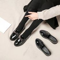 Small leather shoes female Inn Wind 100 hitch soft leather soft bottom super soft black for work Spring autumn single shoes One foot pedal womens shoes