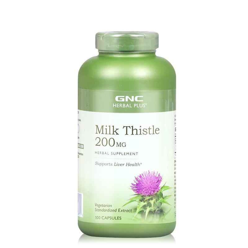 美国gnc健安喜milk thistle水飞蓟宾素胶囊100粒养肝护肝保肝排毒