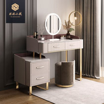 Light Extravagant Web Red Small Family Type Makeup Table Solid Wood Dresser Bedroom Modern Minimalist Makeup Cabinet Incorporated Cabinet Incorporated Into The Bathroom
