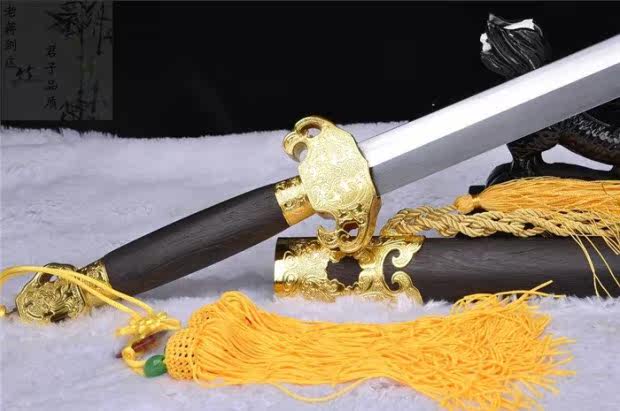 正品龙泉剑 特价包邮青剑花纹钢高碳钢锰钢剑镇宅装饰剑 未开刃_7折